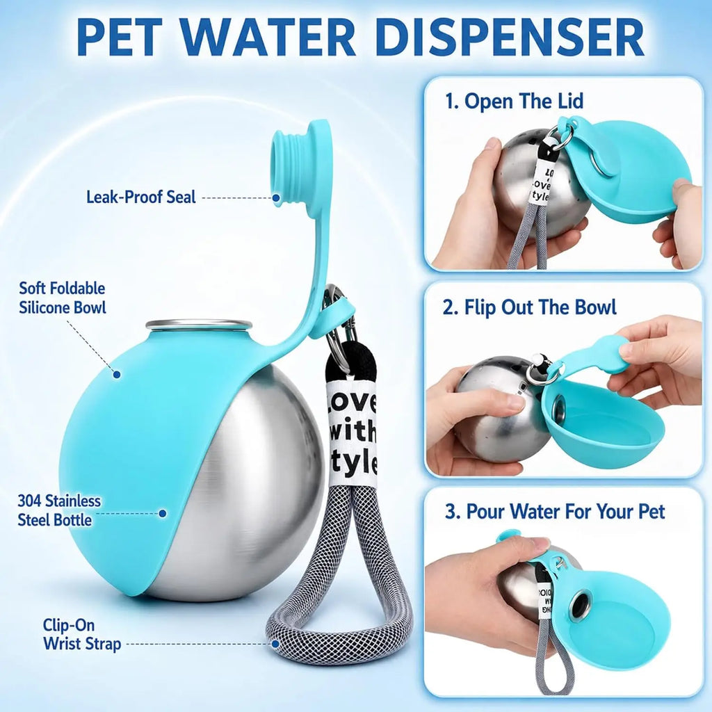 2-in-1 Portable Dog Water Bottle