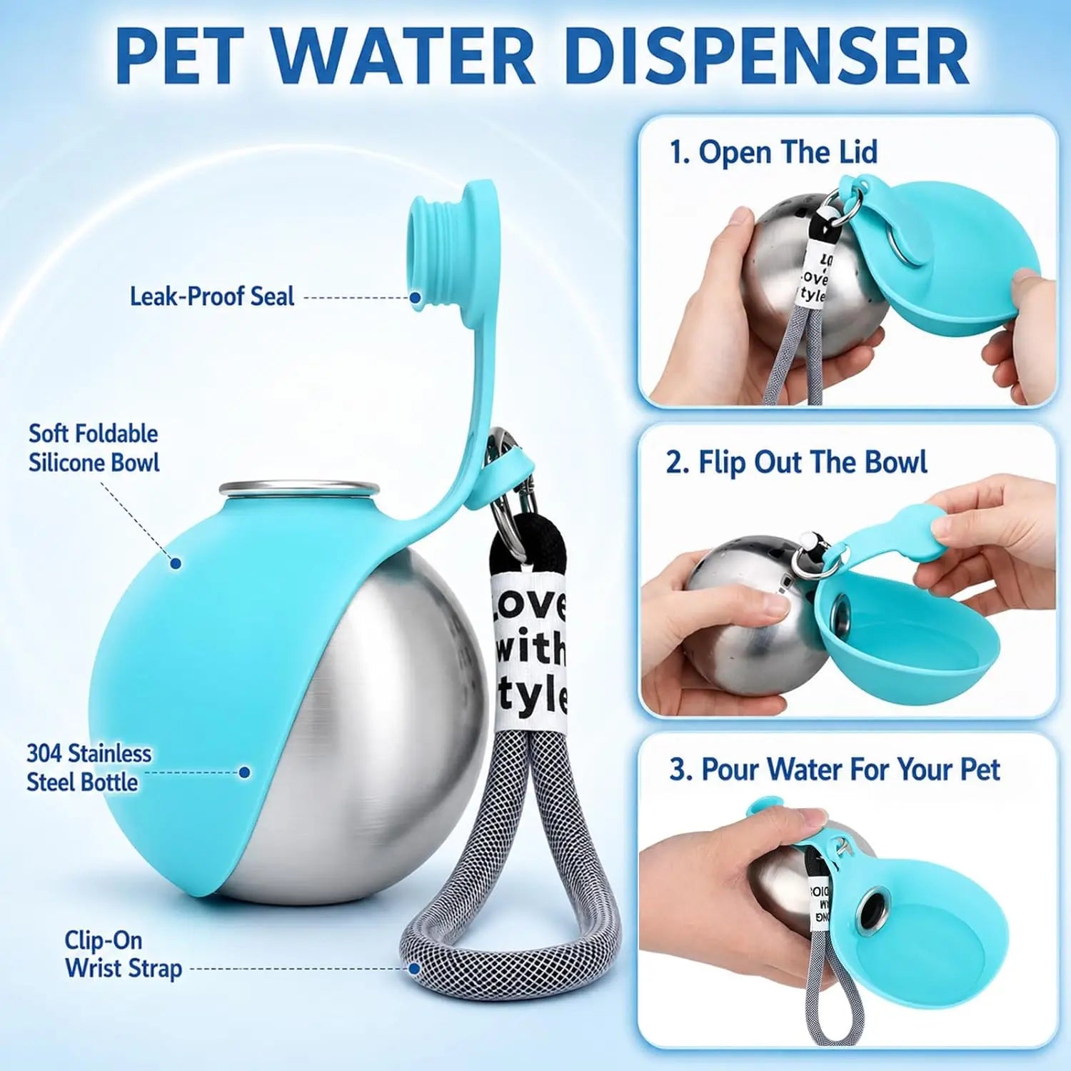 2-in-1 Portable Dog Water Bottle